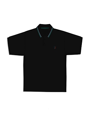 Ps By Paul Smith Zebra Cotton Blend Regular Fit Polo Shirt In Black