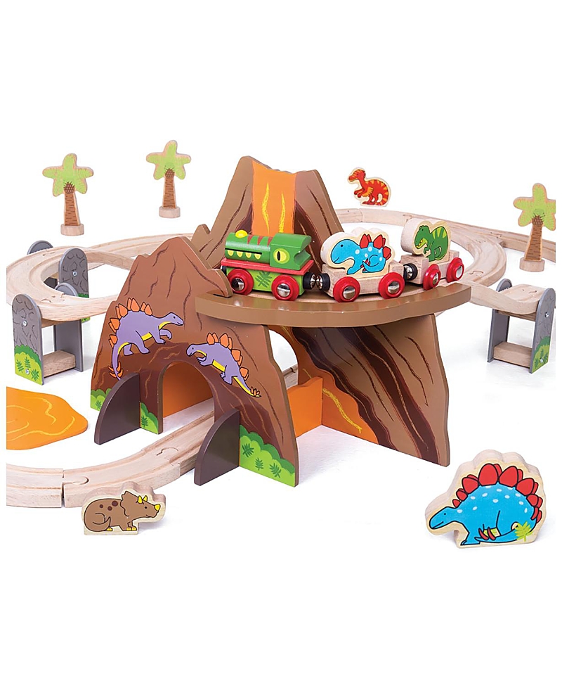Bigjigs Rail Dinosaur Railway Set - Ages 3+