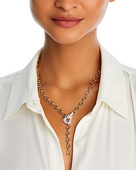 Bloomingdale's - Diamond Buckle Lariat Necklace in 14K White & Yellow Gold, 1.0 ct. t.w.