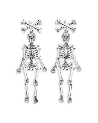 14K Yellow Gold & Sterling Silver Rare Wonders Skeleton Drop Earrings