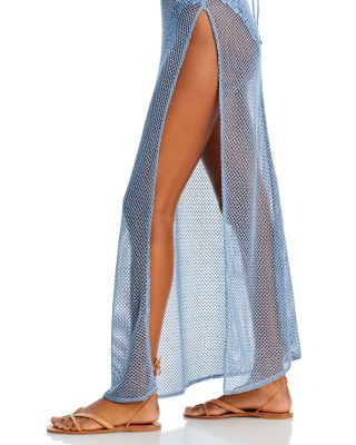 Arya Fishnet Halter Swim Cover Up Dress - Exclusive