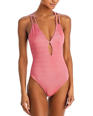 Peixoto Isla One Piece Swimsuit In Sunset Coral Sparkle