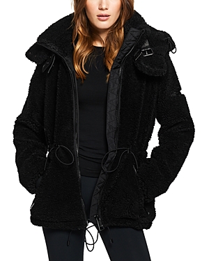 Shop Sam Sherpa Zip Parka In Black