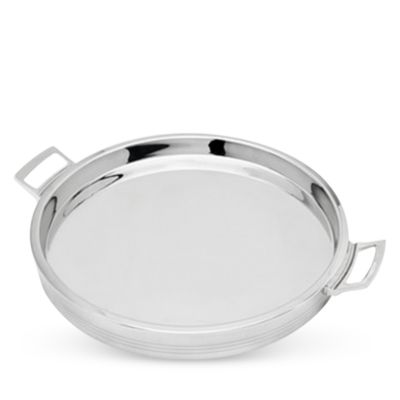 Godinger Top Shelf Stainless Steel Handled Round Tray