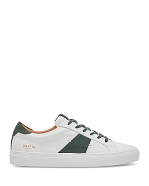 Greats Men's Royale 2.0 Lace Up Sneakers In White/green