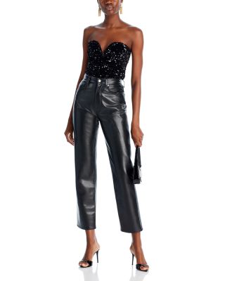 AQUA Sequined Bustier Top - Exclusive | Bloomingdale's