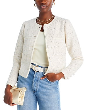 Aqua Sequined Boxy Jacket - 100% Exclusive In White