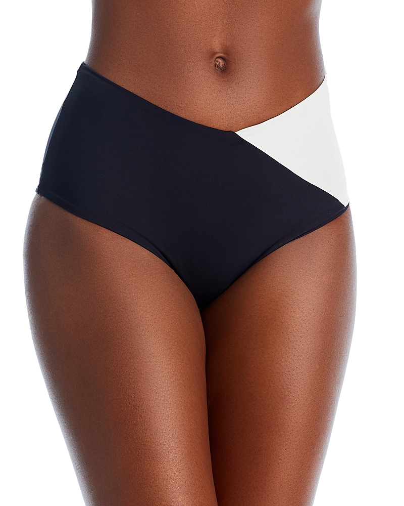 L*space High Tide Classic Bikini Bottoms In Black/cream