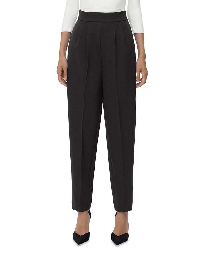 Hervé Léger Pleated High Waist Tapered Leg Pants Bloomingdale's