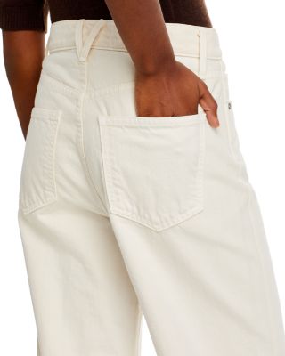 Taylor Cropped Wide Leg Jeans in Ecru
