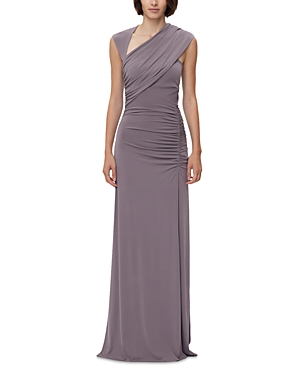 Sleeveless Ruched Matte Jersey Gown