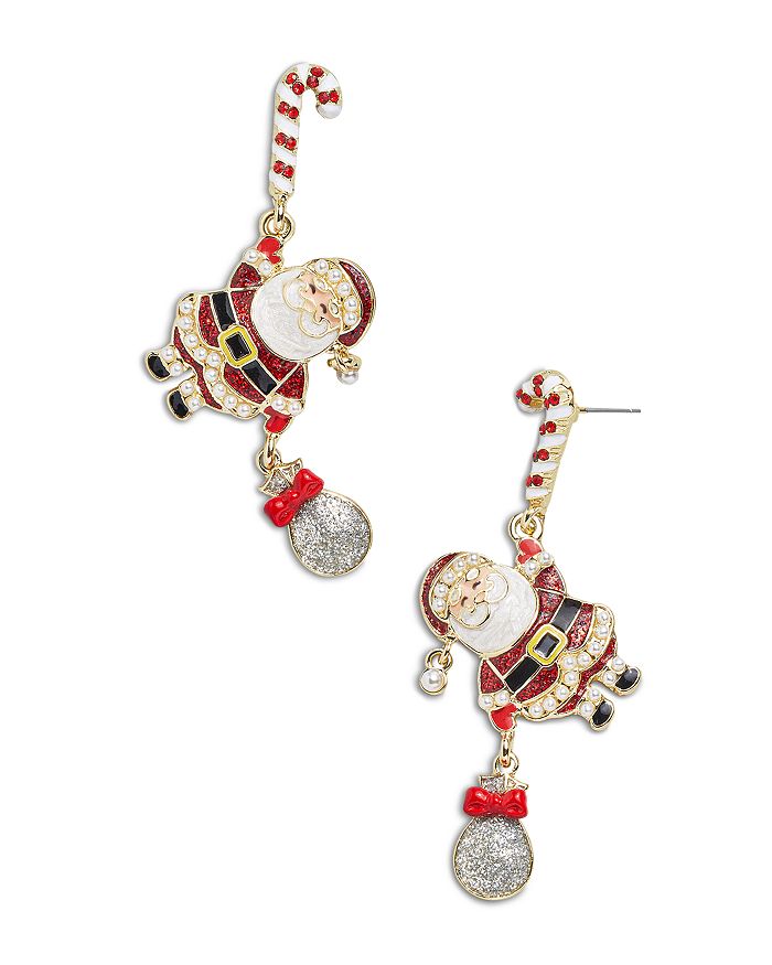 BAUBLEBAR Got It In The Bag Crystal & Imitation Pearl Santa Drop