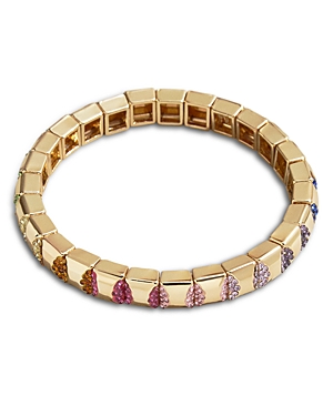 Shop Baublebar Rory Multicolor Pave Stretch Bracelet In Gold Tone In Multi/gold