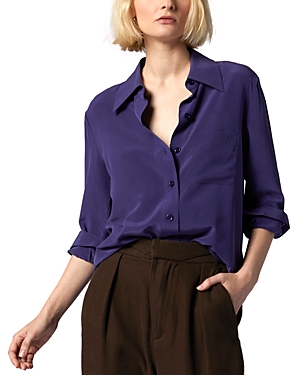 Equipment Quinne Silk Button-up Shirt In Astral Aura