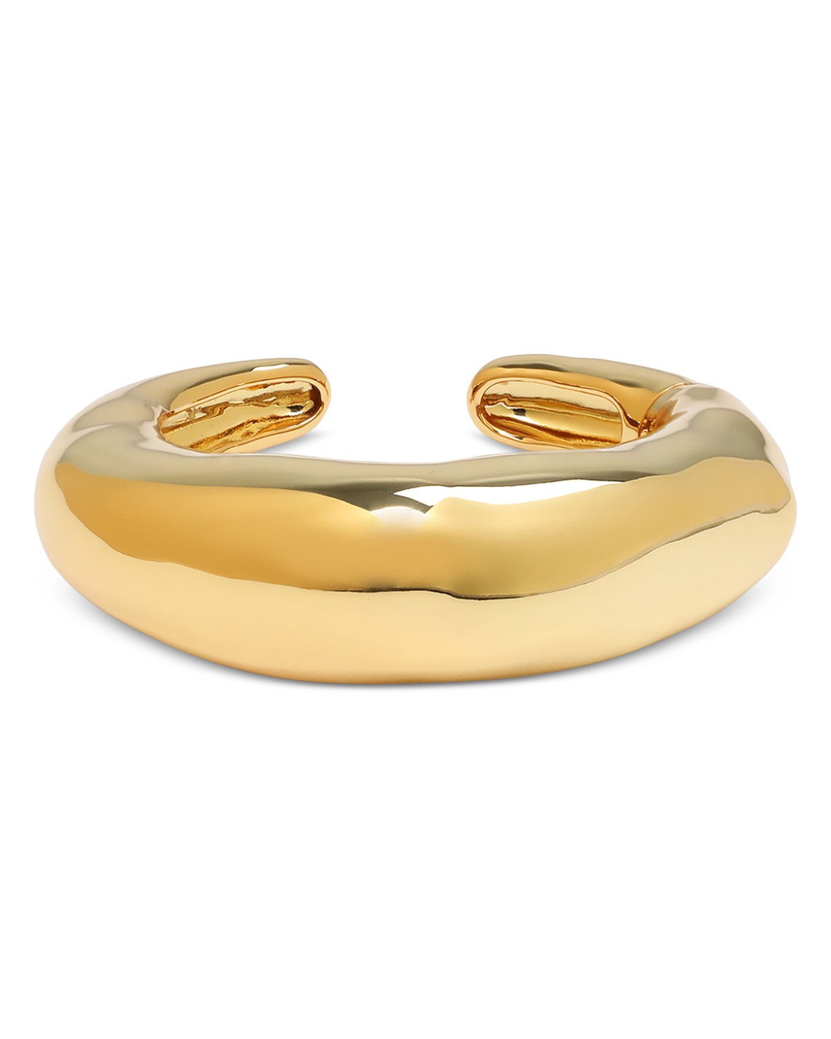 Molten Large Hinged Cuff Bracelet in 14K Gold Plated