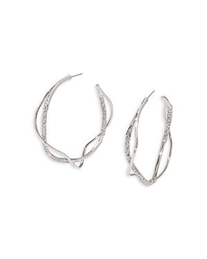 ALEXIS BITTAR INTERTWINED PAVE HOOP EARRINGS