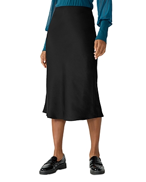 Sanctuary Everyday Satin Midi Skirt In Black