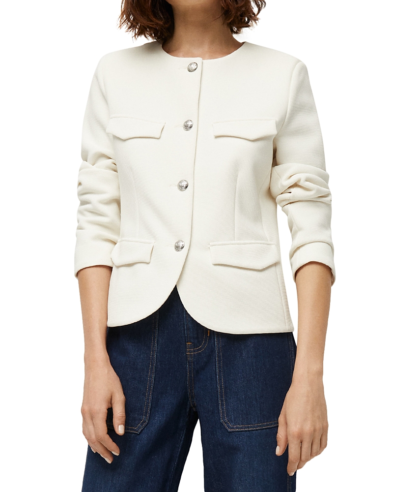 Veronica Beard Kensington Knit Jacket Ivory In Ivory