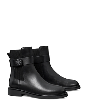 TORY BURCH WOMEN'S DOUBLE T BUCKLED CHELSEA BOOTS
