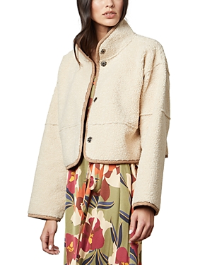 Velvet By Graham & Spencer Kelly Reversible Faux Shearling Cropped Jacket In San Ntural