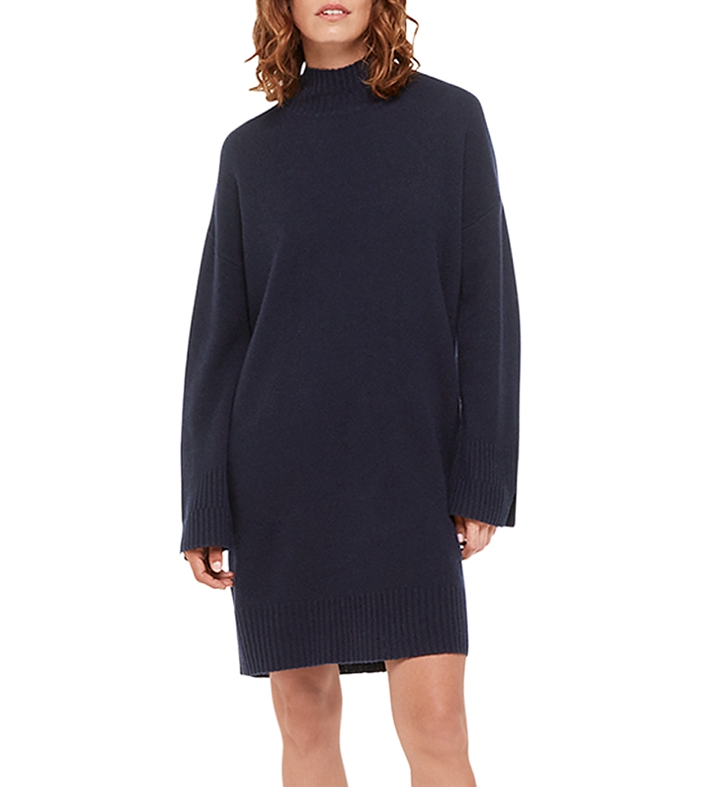 Whistles Amelia Mock Neck Long Sleeve Sweater Dress