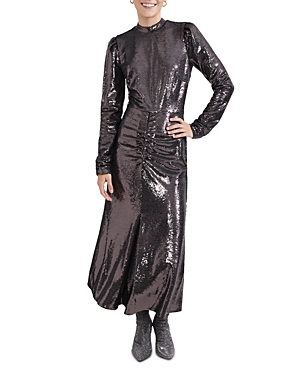 Hobbs London Loretta Sequin Dress In Charcoal Gray
