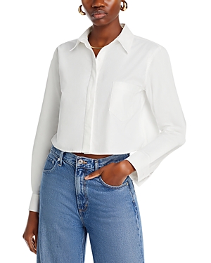 GOOD AMERICAN OXFORD CROPPED SHIRT
