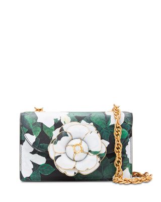 Classic Tro Floral Print Leather Shoulder Bag