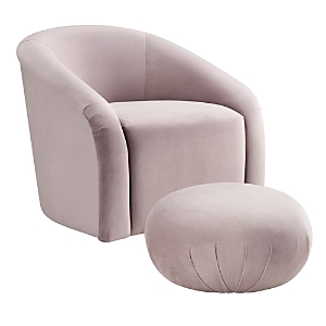 Shop Tov Furniture Boboli Mauve Velvet Chair And Ottoman Set