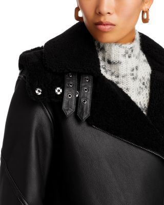 Martina Shearling Moto Coat