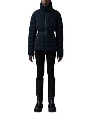 【Mackage】人気 エリータ スキージャケット Mackage Elita Belted Down Ski Jacket With Shearling Hood