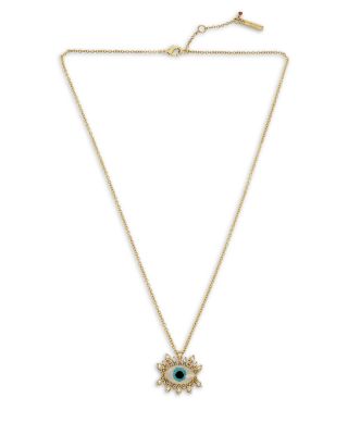 Kurt Geiger London Faceted Evil Eye Pendant Necklace, 22