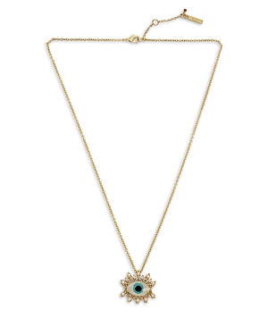 Shop Kurt Geiger Faceted Evil Eye Pendant Necklace, 22 In Blue/gold