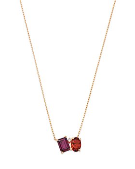 Bloomingdale's - Citrine, Rhodolite, & Diamond Pendant Necklace in 14K Yellow Gold, 18"