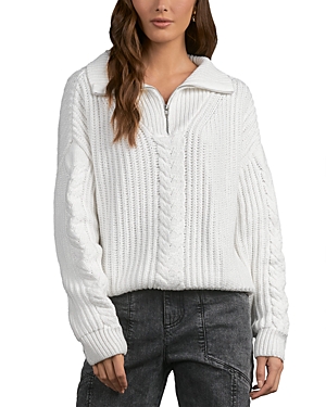 Elan Quarter Zip Sweater In White
