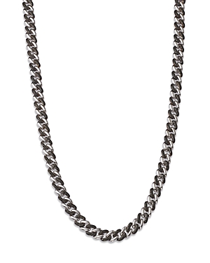 Bloomingdale's Men's Black Diamond Chain Link Necklace in 14K White Gold, 0.50 ct. t.w.