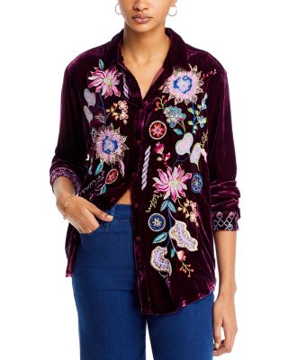 Johnny Was - Pacifica Embroidered Velvet Blouse