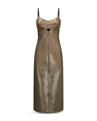 long sleeve fitted midi dress ERDEM
