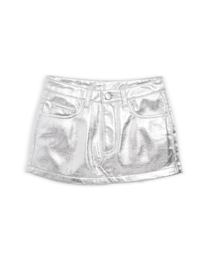 Katiejnyc Girls' Jasper Metallic Mini Skirt - Big Kid In Metallic Silver