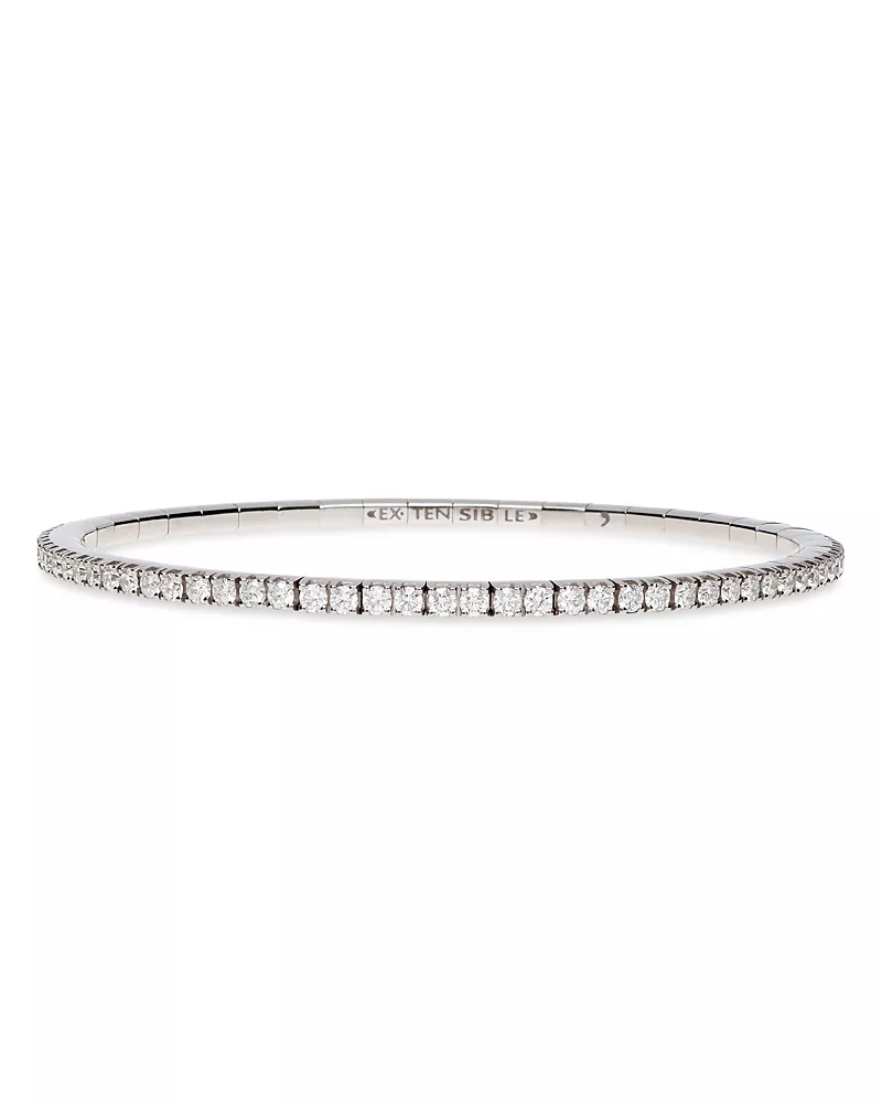 Extensible 18K Gold Diamond Stretch Tennis Bracelet