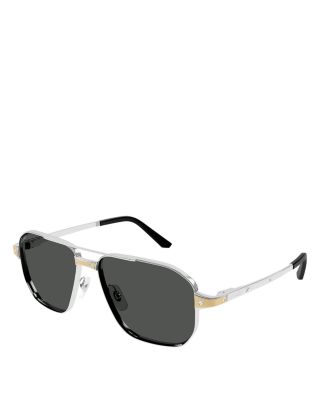 Cartier - Santos Evolution Platinum & 24K Gold Plated Navigator Sunglasses, 59mm