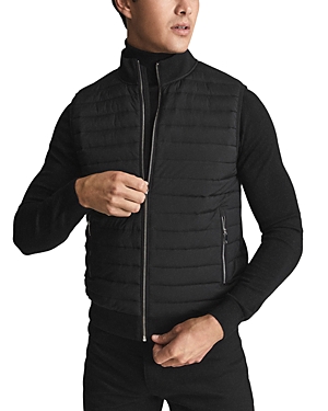 Shop Reiss Pluto Quilted Vest In Black