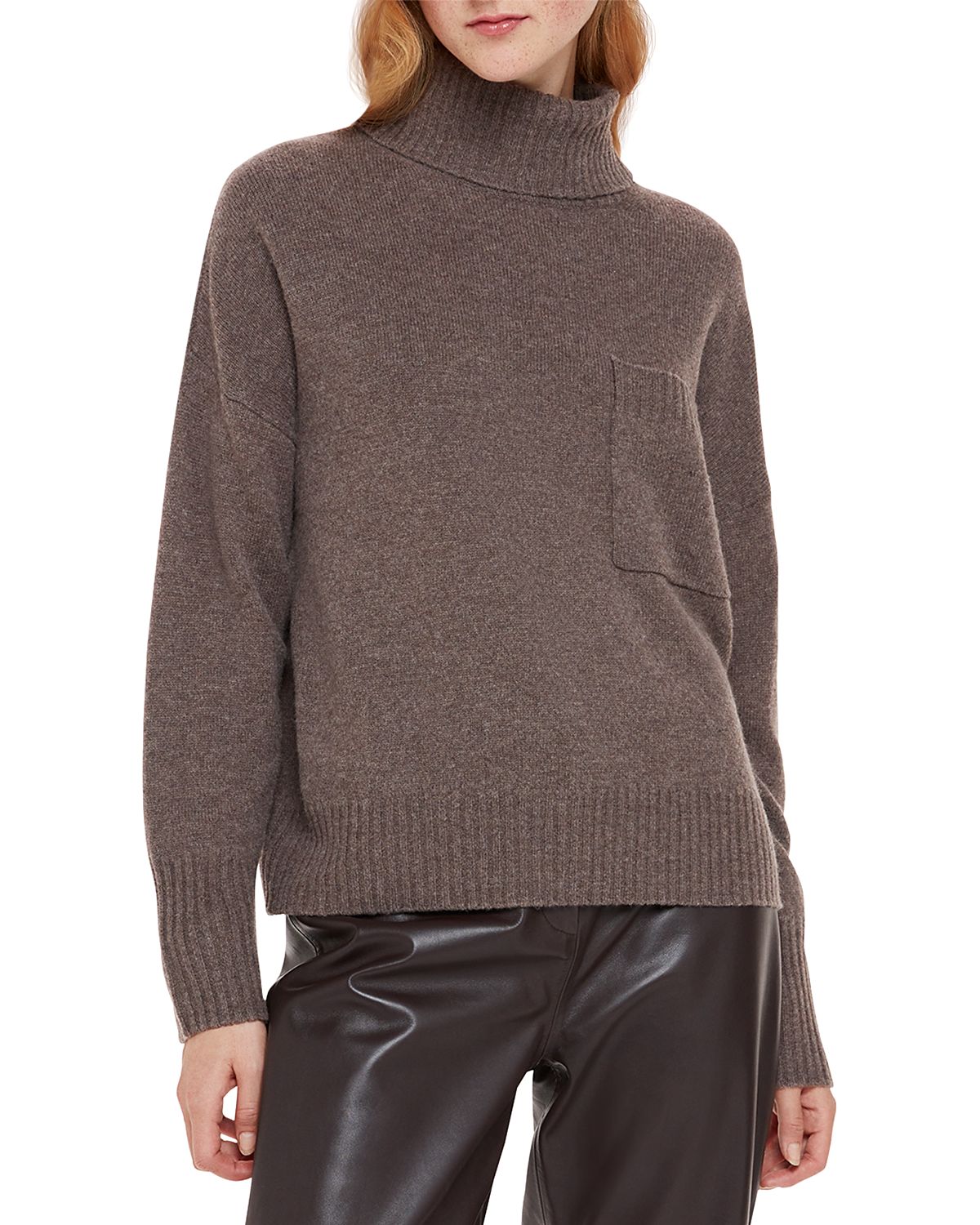 Whistles Pocket Turtleneck Sweater