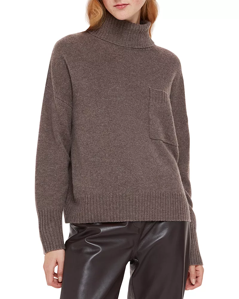 Whistles Pocket Turtleneck Sweater