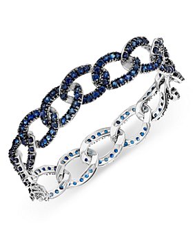 Bloomingdale's - Sapphire Link Bracelet in 14K White Gold 