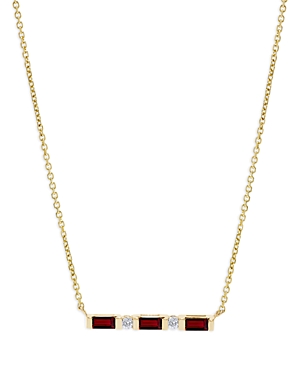 Bloomingdale's Ruby & Diamond Bar Necklace in 14K Gold, 16
