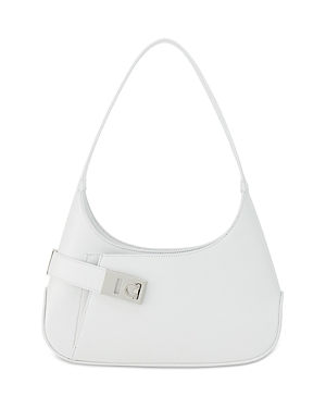 Shop Ferragamo Archive Shoulder Bag In Optic White/silver