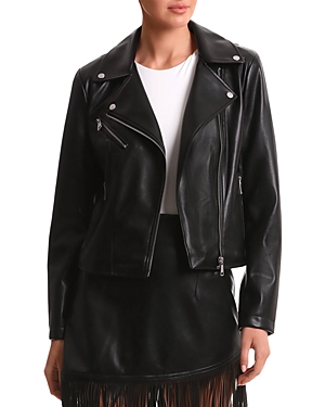 Shop Bagatelle Faux Leather Biker Jacket In Black