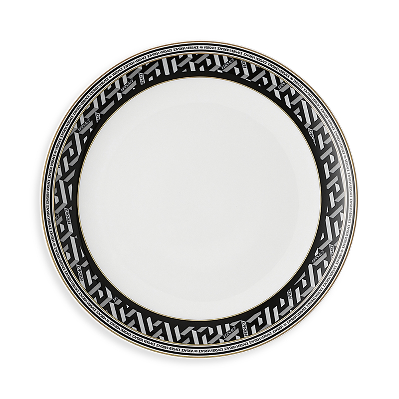 Versace La Greca Signature Salad Plate In Black
