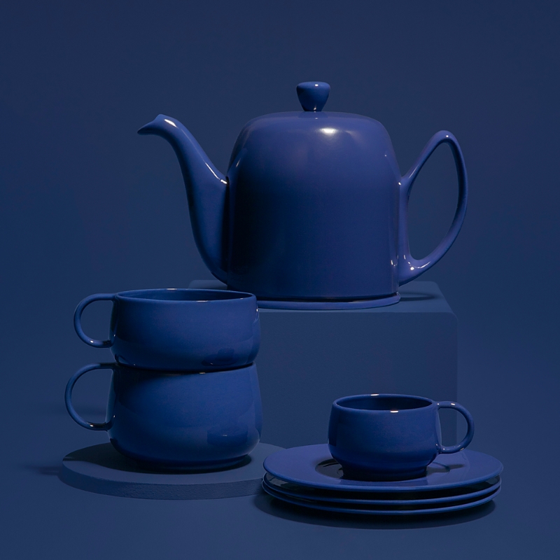 Shop Degrenne Paris Salam Monochrome Teapot In Blue